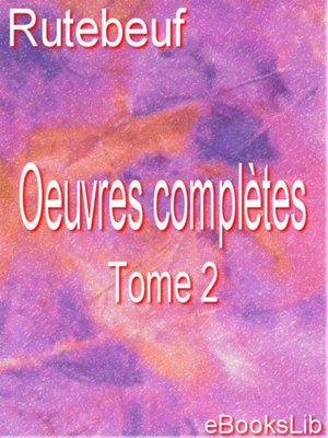 cover image of Oeuvres complètes. Tome 2